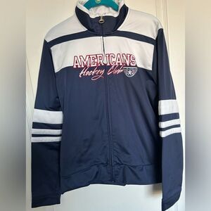 Reebok Americans Hockey Club Jacket - L/G/G - Navy Blue & White